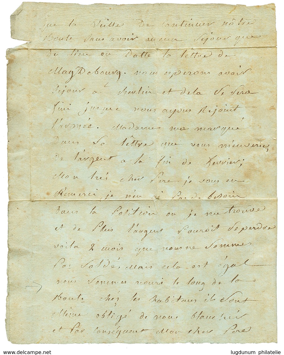 1807 N°50 GRANDE ARMEE Sur Lettre Avec Texte Daté "MAGDEBOURG" Pour La FRANCE. TB Texte "Nous Sommes Parti Du CAMP De BO - Sellos De La Armada (antes De 1900)