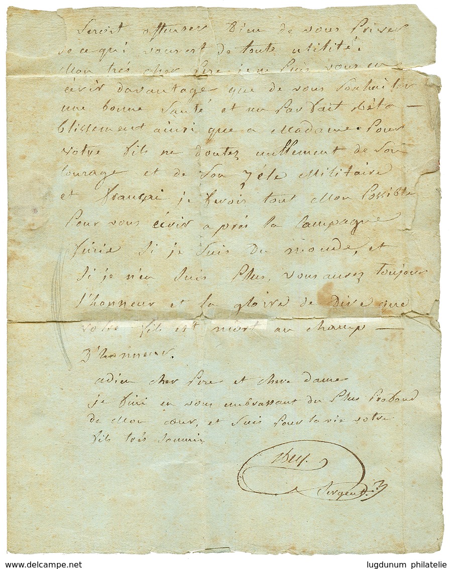 1807 N°50 GRANDE ARMEE Sur Lettre Avec Texte Daté "MAGDEBOURG" Pour La FRANCE. TB Texte "Nous Sommes Parti Du CAMP De BO - Sellos De La Armada (antes De 1900)