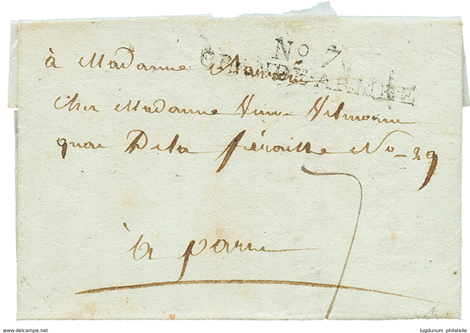 An 14 N°7 GRANDE ARMEE Sur Lettre Avec Texte Daté "STUTTGART" Pour La FRANCE. TTB. - Sellos De La Armada (antes De 1900)