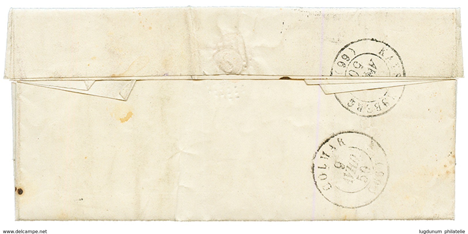 HAUT RHIN : 1850 20c Noir(n°3) Obl. GRILLE + Type 12 NEUF-BRISACH Sur Lettre Avec Texte Pour BENNWIHR. Signé CALVES. TB. - 1849-1850 Cérès