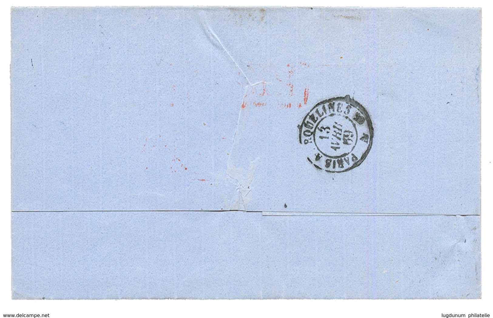 1869 20c (n°29) Bande De 3 Obl. Etoile + PARIS GARE DU NORD Sur Lettre Pour STOCKHOLM (SUEDE). TTB. - 1849-1876: Periodo Clásico