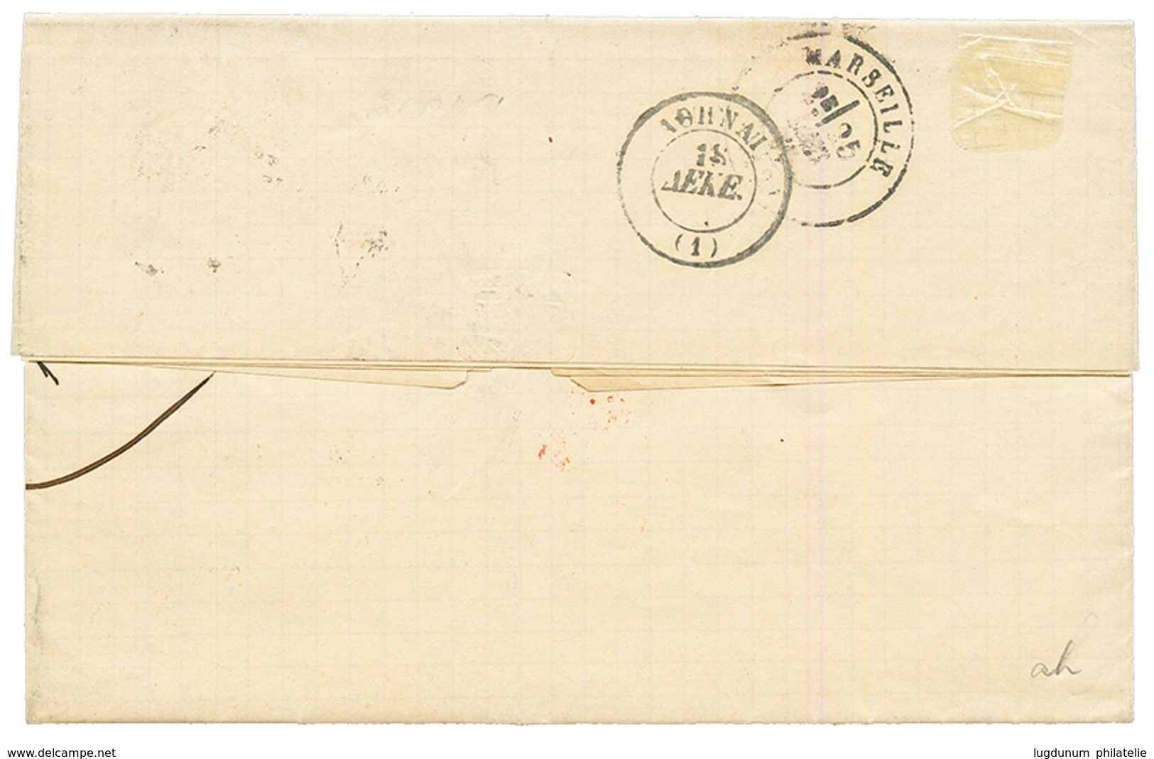 "1F20 Pour La GRECE" : 1869 20c(n°29) + 80c (n°32) Sur Lettre De LYON Pour ATHENES (GRECE). TTB. - 1849-1876: Periodo Clásico