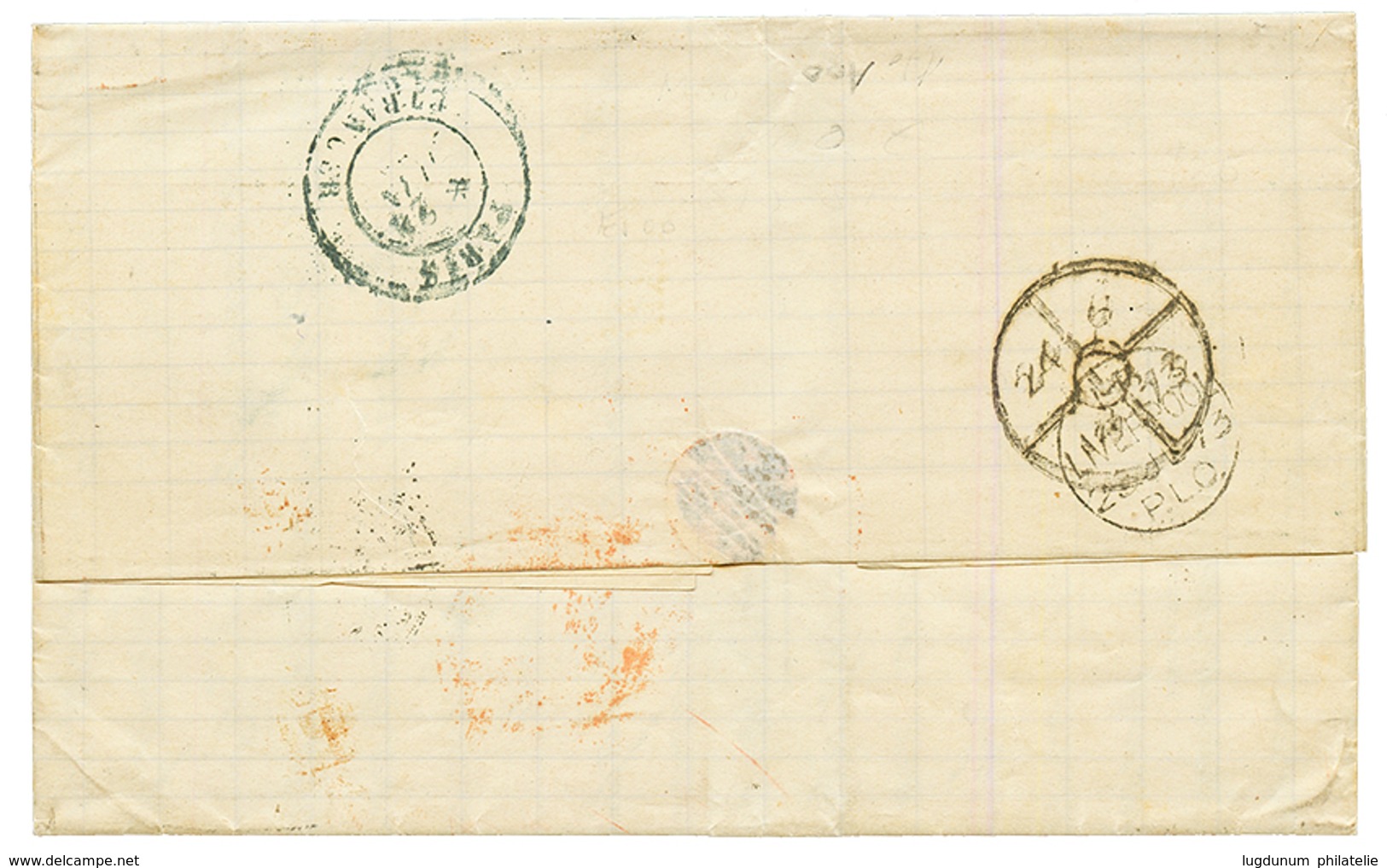 "2F40 Pour La LOUISIANE" : 1873 40c SIEGE (x6) Sur Lettre Du HAVRE Pour La NOUVELLE ORLEANS (USA). TB. - 1849-1876: Periodo Clásico