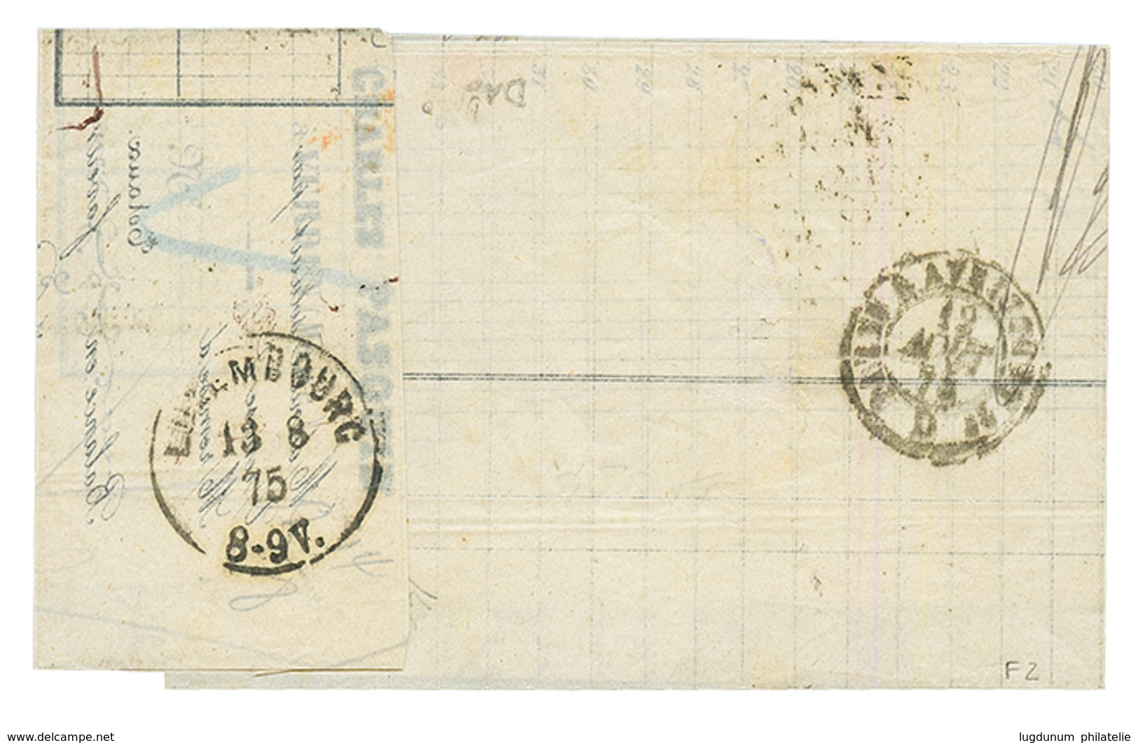 "25c Pour Le LUXEMBOURG" : 1875 25c(n°60) Sur Lettre De VERDUN Pour LUXEMBOURG Avec Arrivée Au Verso. TTB. - 1849-1876: Periodo Clásico