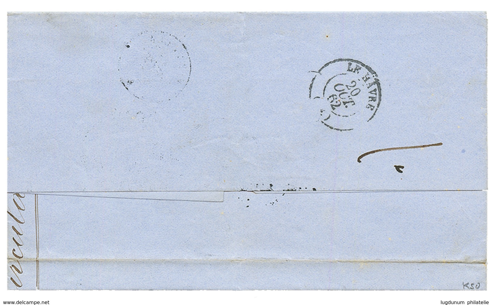 "Paquebot VERA-CRUZ" ; 1862 Cachet VERA-CRUZ 18 Sept 62 + MEXIQUE 1 + FRANCO MEXICO Sur Lettre Pour La FRANCE. Rare. TTB - Correo Marítimo