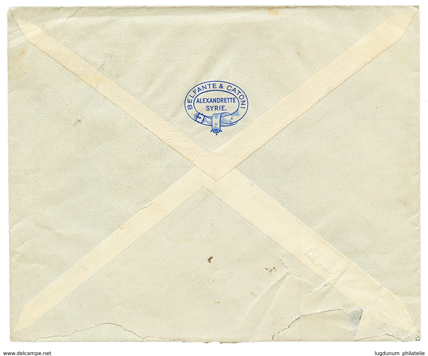 1912 1p S/ 25c(x2) Obl. ALEXANDRETTE SYRIE Sur Enveloppe RECOMMANDEE Pour TRIESTE. Superbe. - Other & Unclassified