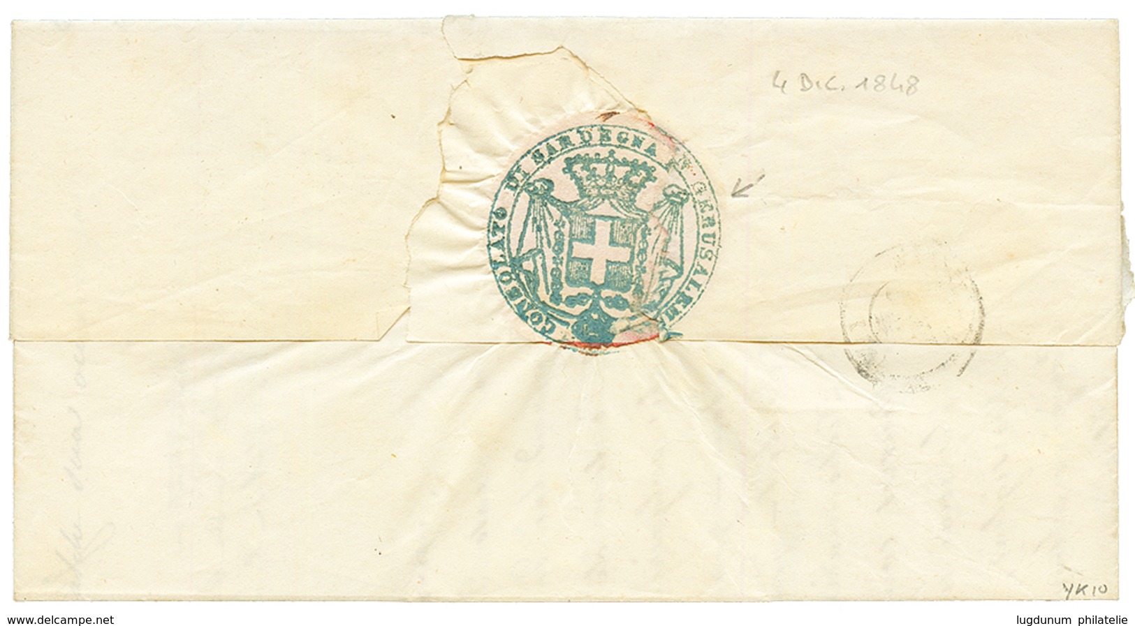 "JERUSALEM ViaBEYROUTH SYRIE " : 1848 Cachet BEYROUTH SYRIE + Taxe 10 Sur Lettre Avec Texte Daté "JERUSALEM" Pour La FRA - Otros & Sin Clasificación