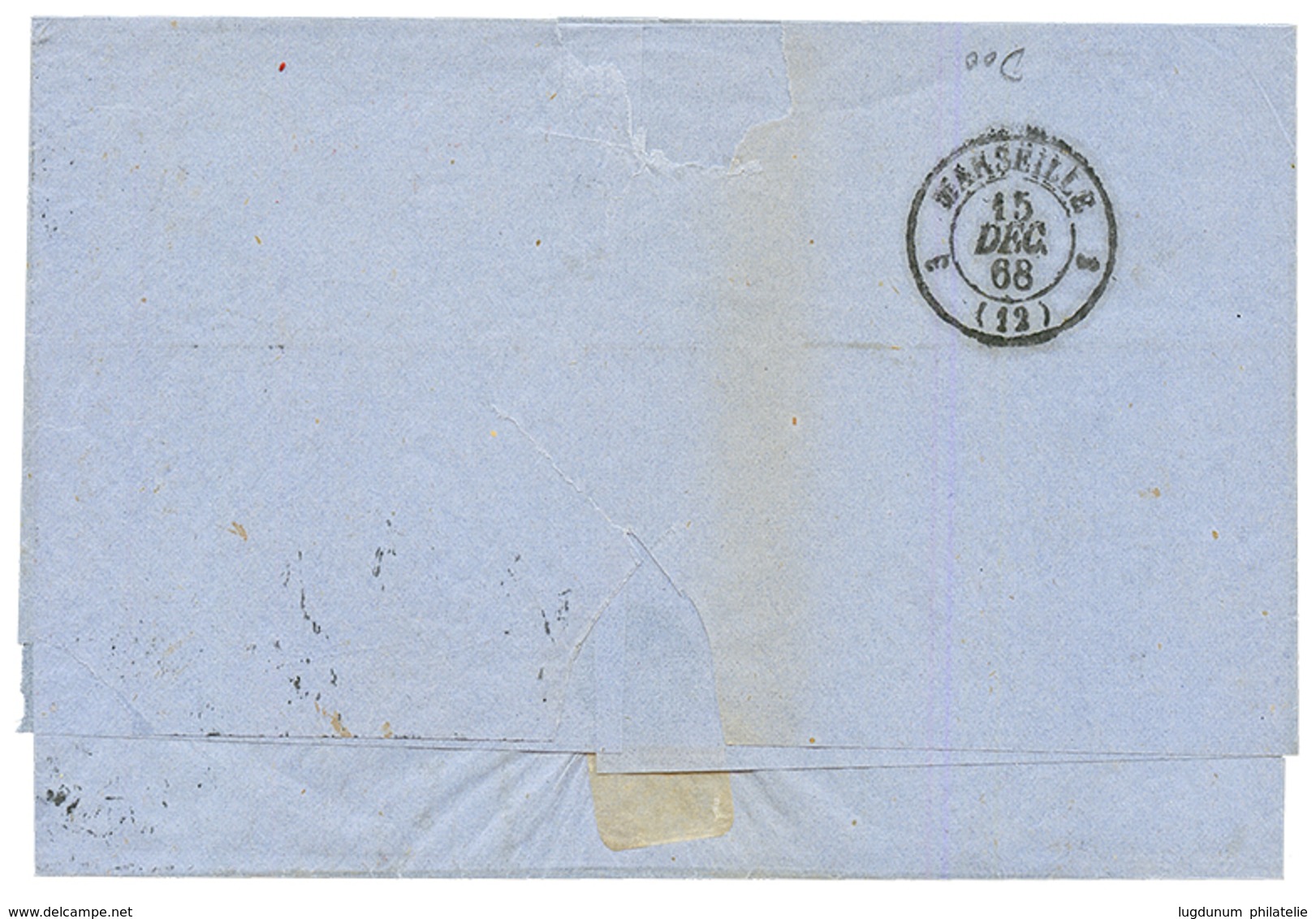 " SMIRNE" : 1868 40c(n°31) Obl. GC 5098 + SMYRNE TURQUIE Sur Lettre Pour MARSEILLE. TTB. Texte - Other & Unclassified