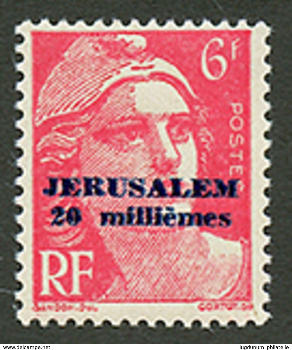 JERUSALEM : 20m S/ 6F (n°3) Neuf **. Signé BRUN. Cote 192€. Superbe. - Otros & Sin Clasificación