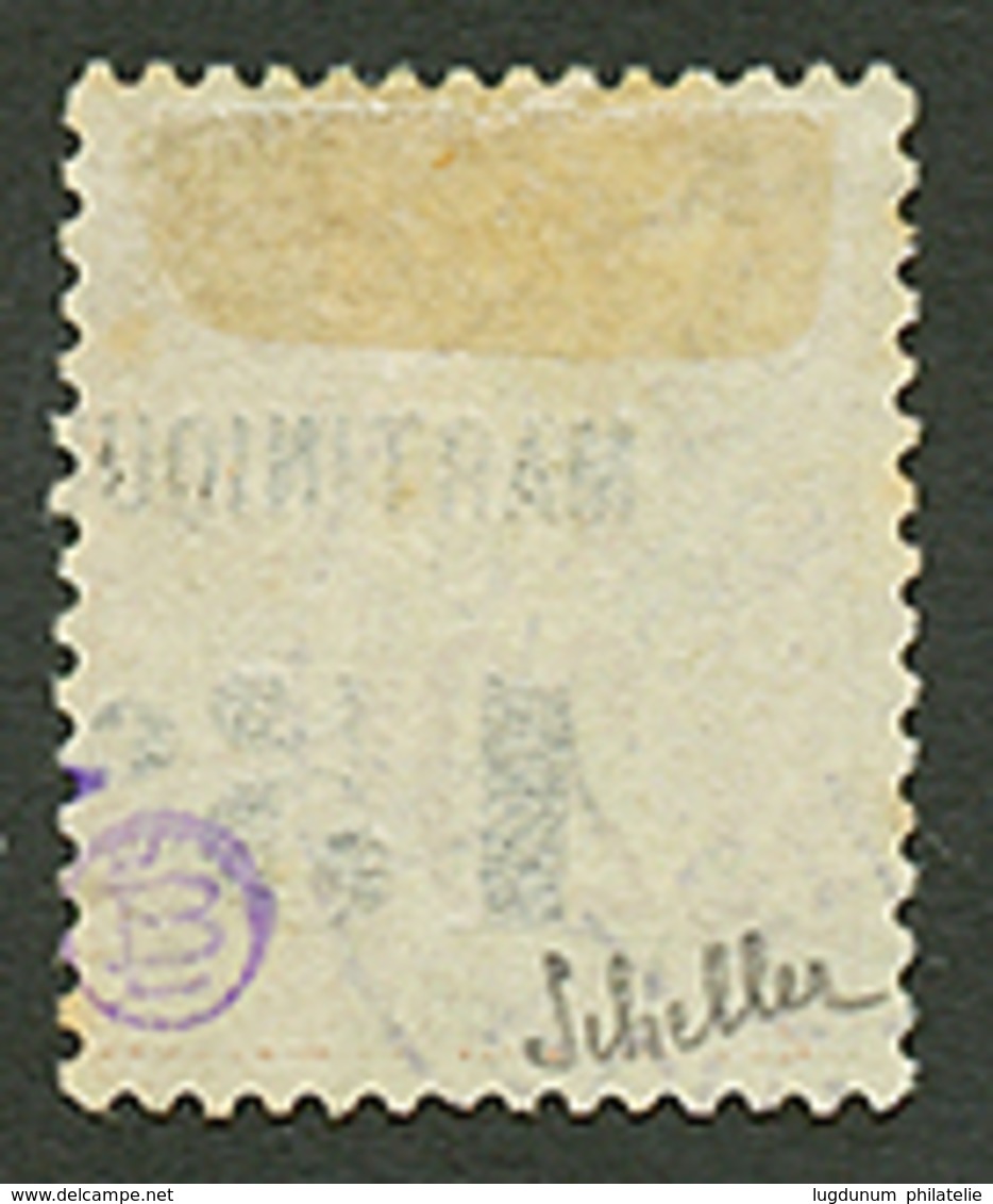 MARTINIQUE : 15c S/ 20c (n°16) Obl. Cote 150€. Signé SCHELLER. Superbe. - Other & Unclassified