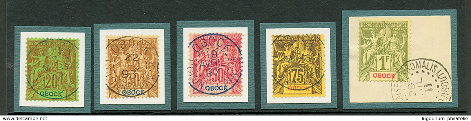 OBOCK : Type Groupe N°38, N°40, N°42, N°43, N°44obl. Cote 155€. Superbe. - Otros & Sin Clasificación