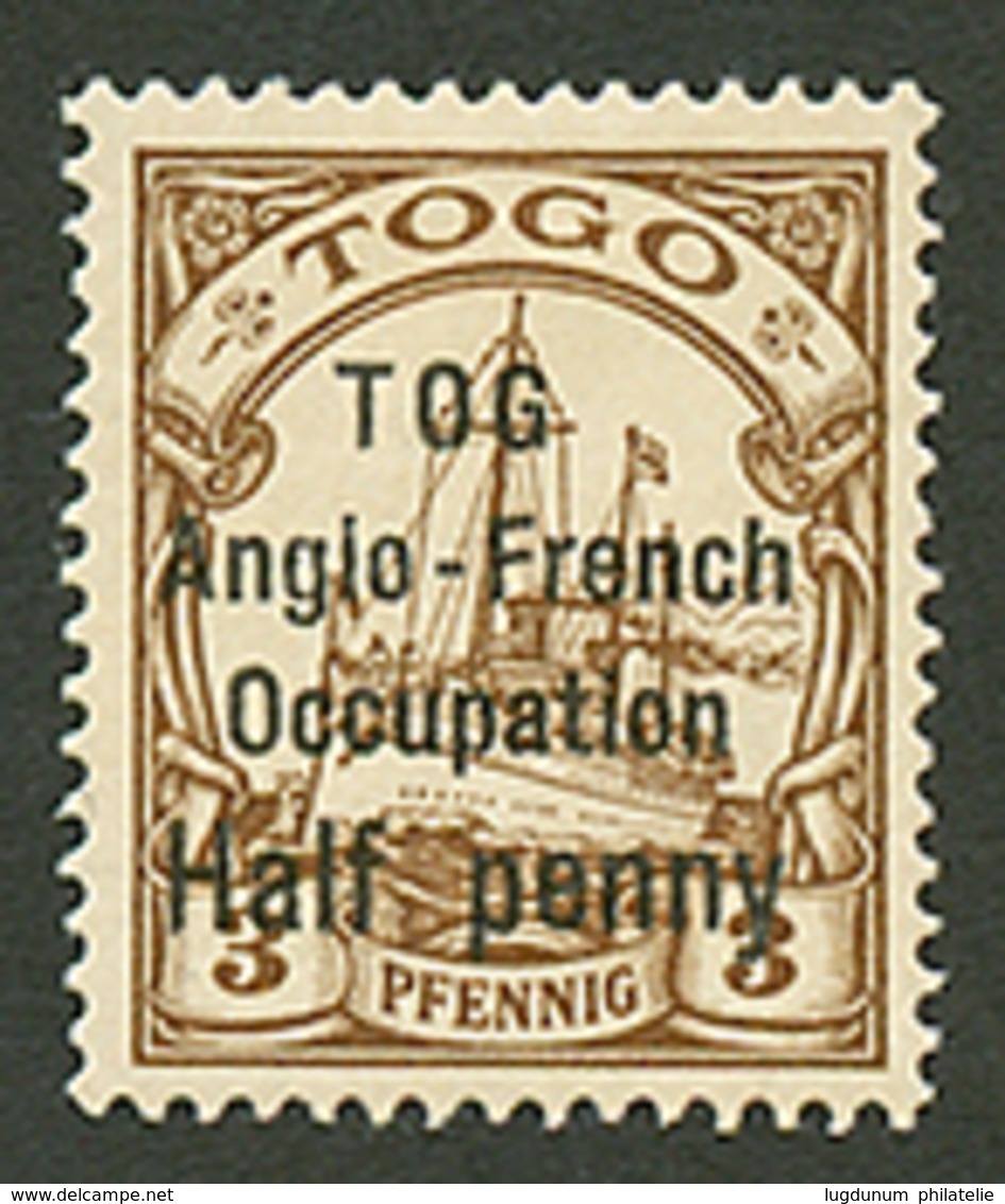 TOGO - ANGLO FRENCH OCCUPATION : 1/2p S/ 3pf ( N°31b) Surcharge Espacement étroit De 2m Avec VARIETE TOG Au Lieu De TOGO - Other & Unclassified