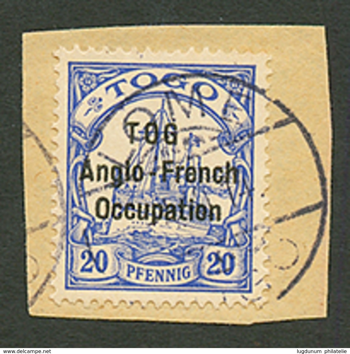 TOGO - ANGLO FRENCH OCCUPATION : 20pf ( N°35a) Surcharge Espacement étroit De 2mm Avec VARIETE TOG (au Lieu De TOGO) Obl - Other & Unclassified