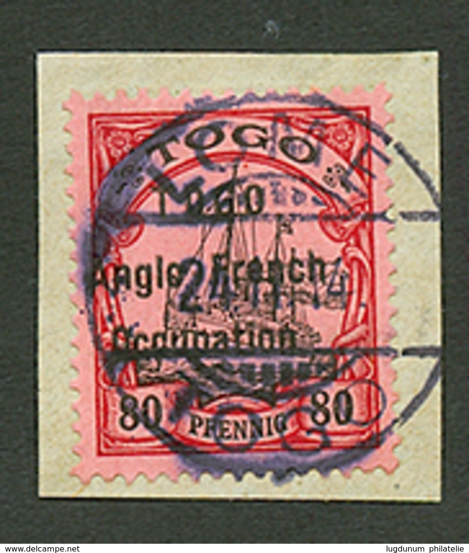 TOGO - ANGLO FRENCH OCCUPATION : 50pf ( N°40) Oblitéré Sur Fragment. Cote 530€. Signé SCHELLER. Superbe. - Other & Unclassified