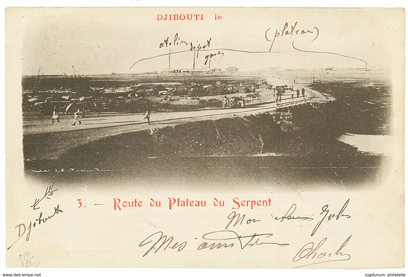 1901 OBOCK 15c + 20c Groupe Obl. COTE FRANCAISE DES SOMALIS DJIBOUTI Sur CARTE Recommandée Pour La SUISSE. RARE. Superbe - Autres & Non Classés