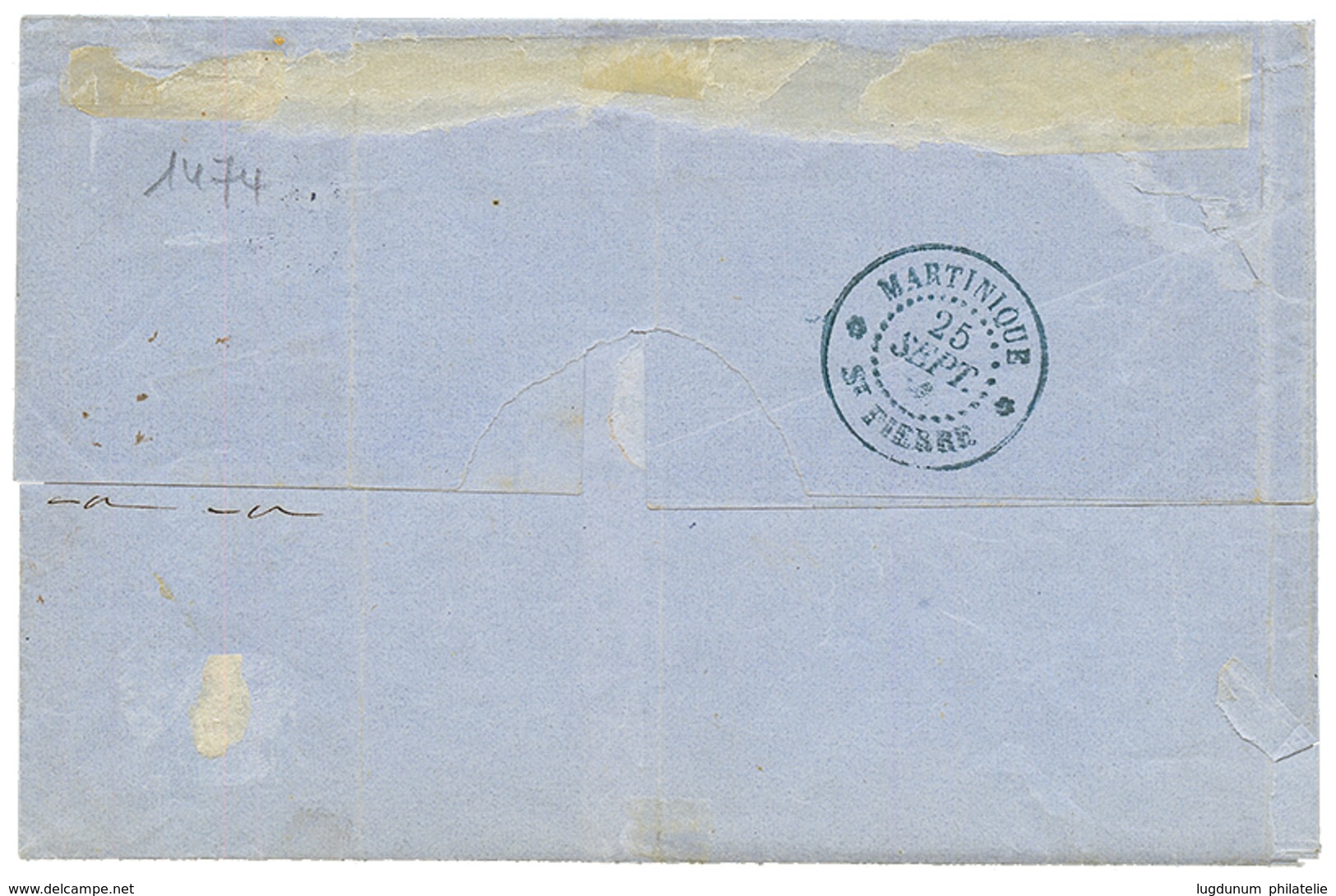 1869 AIGLE Paire 10c + 40c Sur Lettre De POINTE A PITRE Pour ST PIERRE MARTINIQUE. TB. - Other & Unclassified