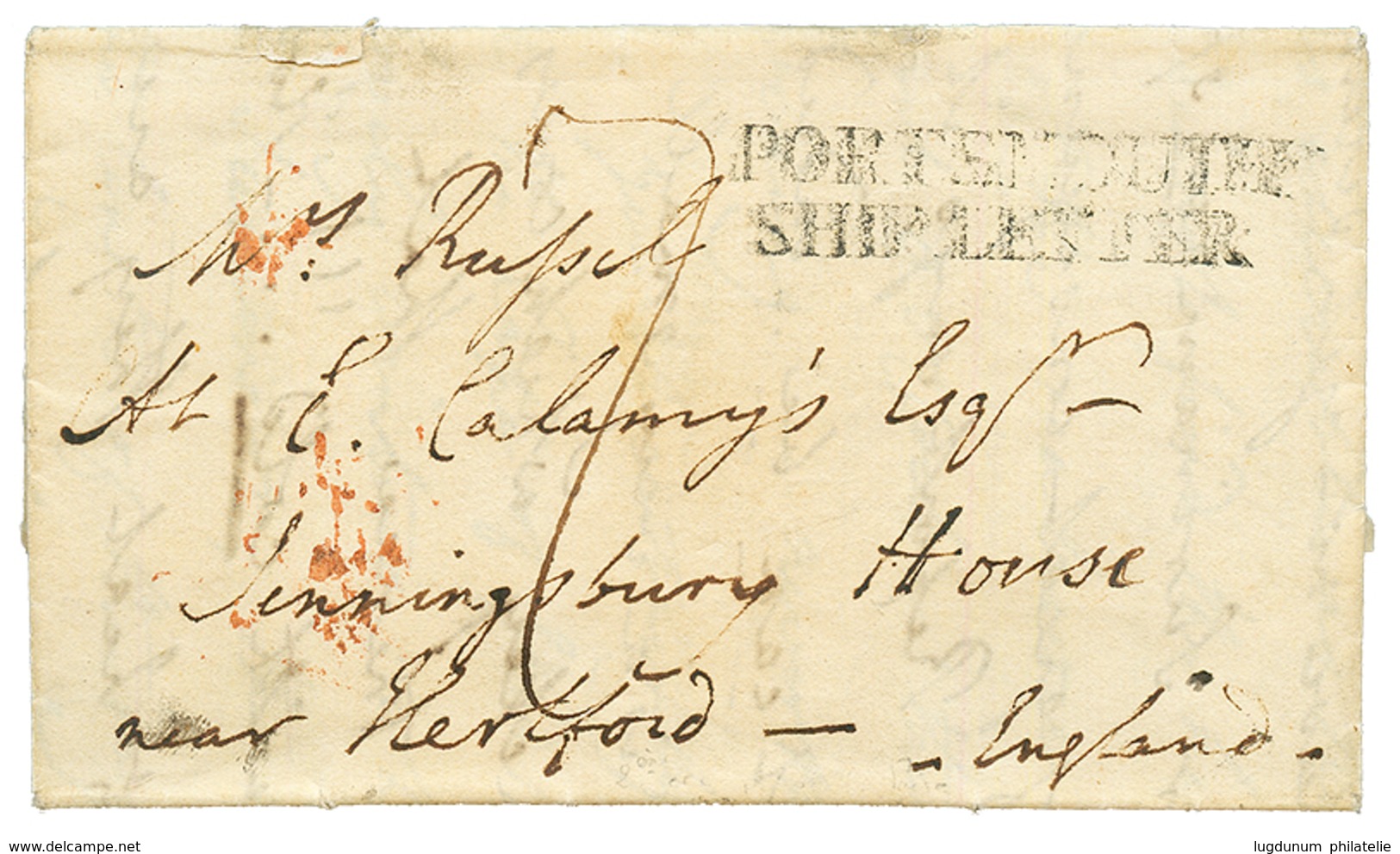 SECONDE OCCUPATION ANGLAISE : 1800 PORTSMOUTH SHIP LETTER Sur Lettre Avec Texte Daté "FORT ROYAL - MARTINICO" Pour L' AN - Other & Unclassified