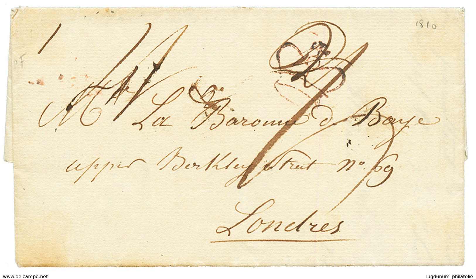 181"MARTINIQUE - BRITISH PACKET AGENT : 1810 Cachet Encadré MARTINIQUE Sur Lettre Avec Texte Pour L' ANGLETERRE. RARE. T - Altri & Non Classificati