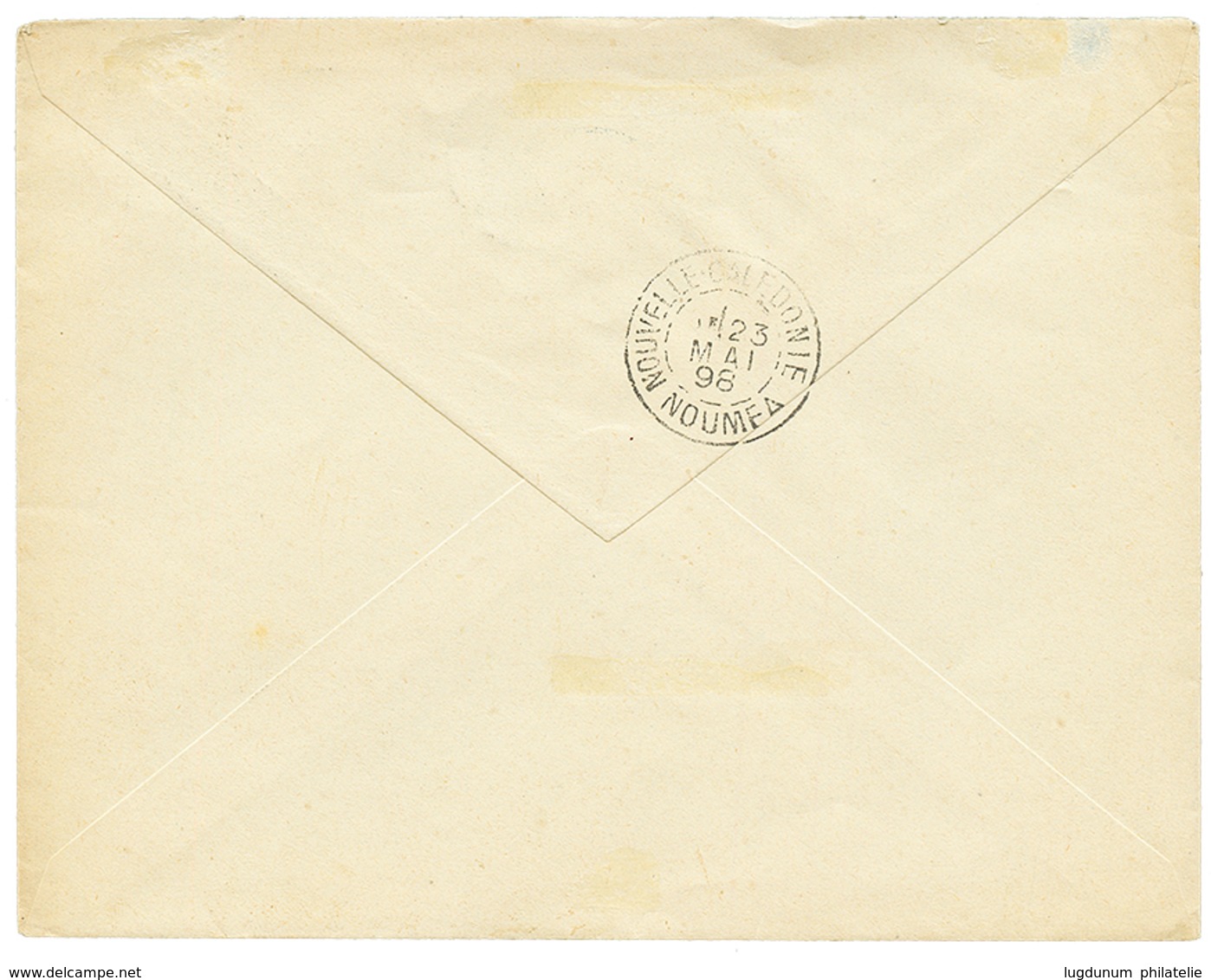 "GOMEN" : 1898 25c Obl. NLLE CALEDONIE GOMEN En Bleu Sur Enveloppe Pour NOUMEA. Superbe. - Other & Unclassified