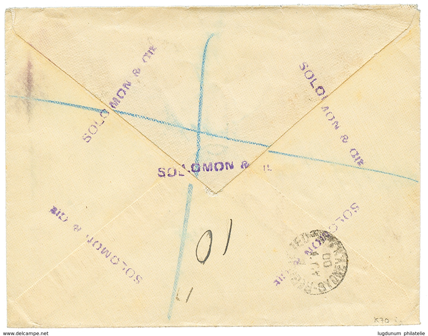 1900 75c Groupe Obl. AFFRANCH. NOUMEA Sur Enveloppe RECOMMANDEE Pour SYDNEY AUSTRALIE. Rare. TB. - Otros & Sin Clasificación