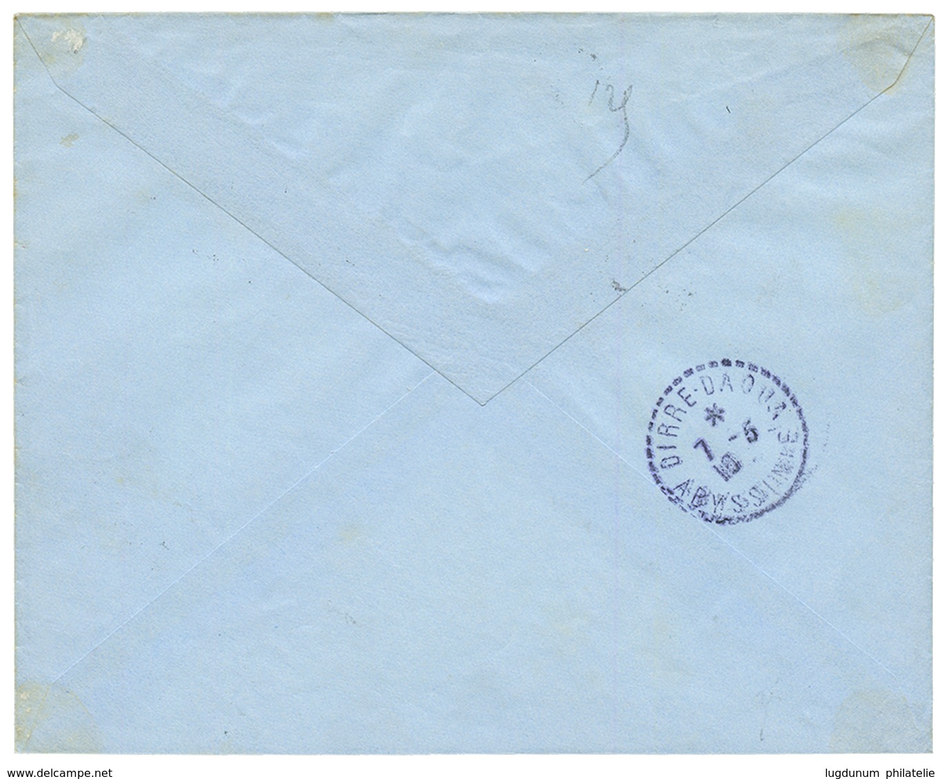 1910 2F (n°45) Obl. DJIBOUTI Sur Enveloppe RECOMMANDEE Pour L' ABYSINIE. . Superbe. - Other & Unclassified