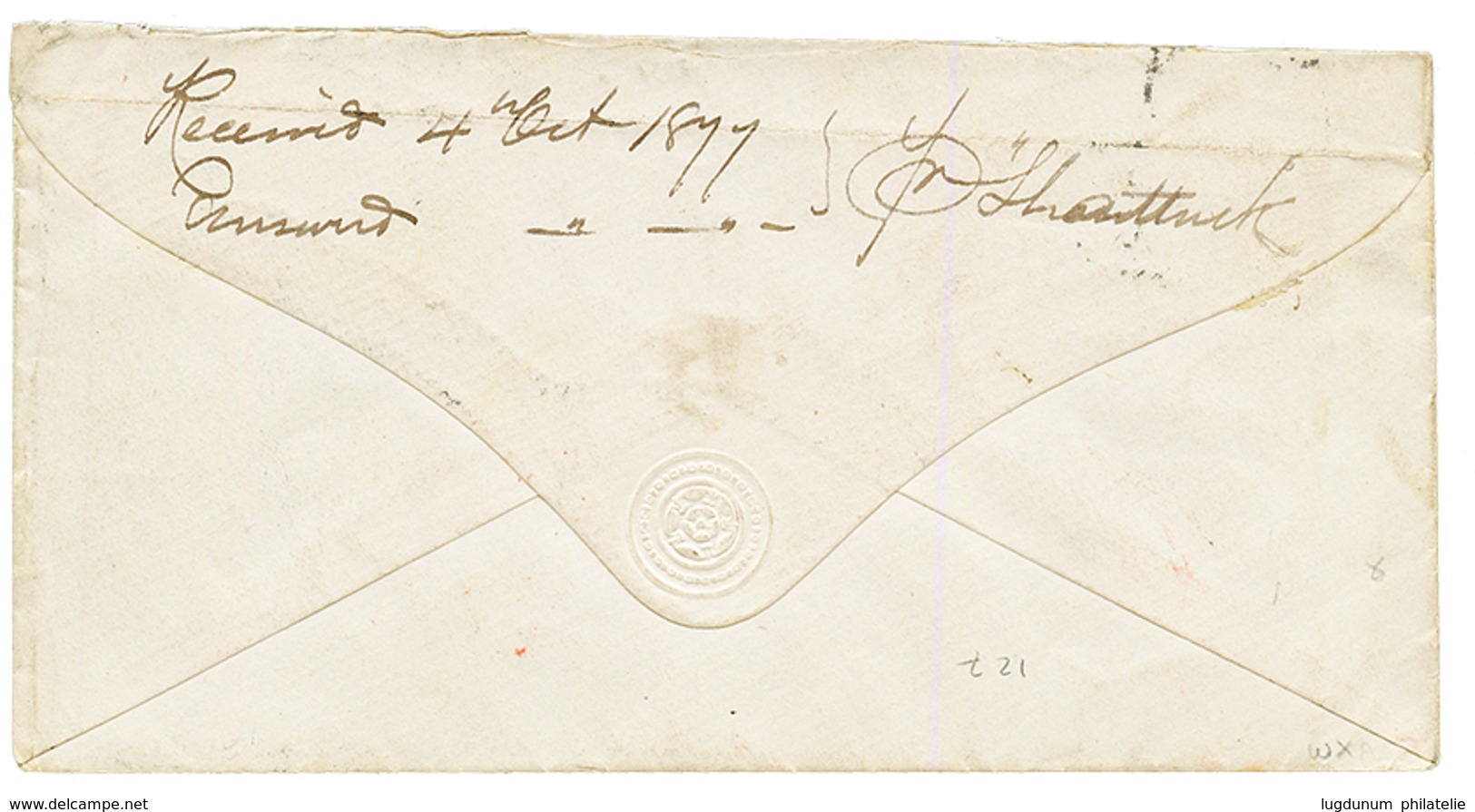 NLLE ZELANDE Pour ST PIERRE ET MIQUELON : 1877 NEW ZEALAND 2d + 6d Sur Enveloppe Pour ST PIERRE ET MIQUELON Avec Arrivée - Other & Unclassified