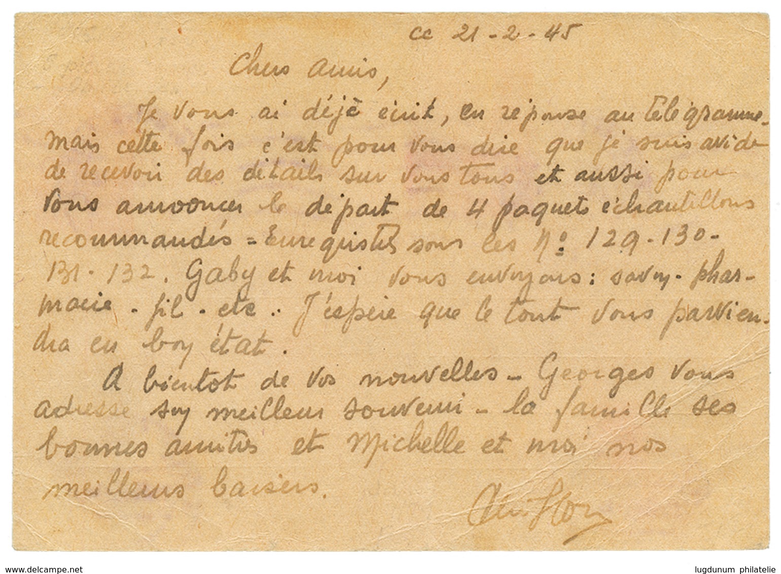 1945 ENTIER OCEANIE 1F Obl. PAPEETE TAHITI + Censures FRANCAISE Et US Pour La FRANCE. Pli Central. Trés Rare. TTB. - Otros & Sin Clasificación