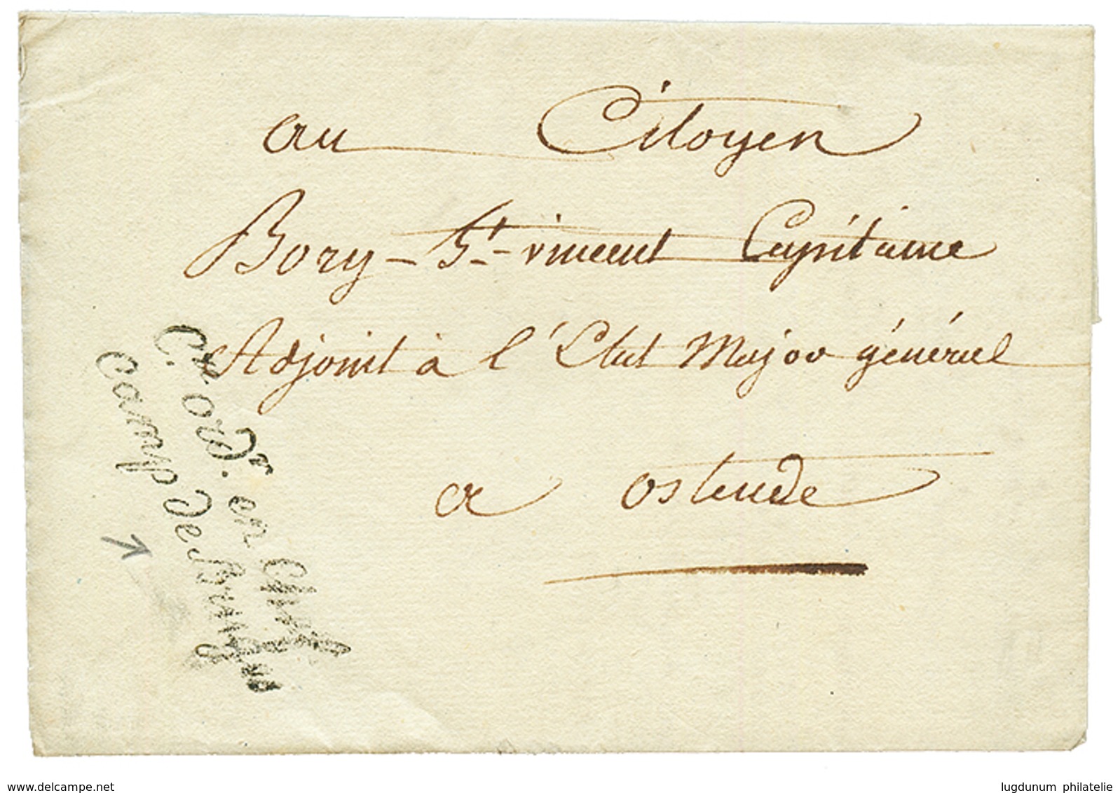 An 12 Cachet C. ORDr En CHEF/ CAMP De BRUGES On Entire Printed Letter Datelined "CAMP De BRUGES" To OSTENDE. Vvf. - Otros & Sin Clasificación