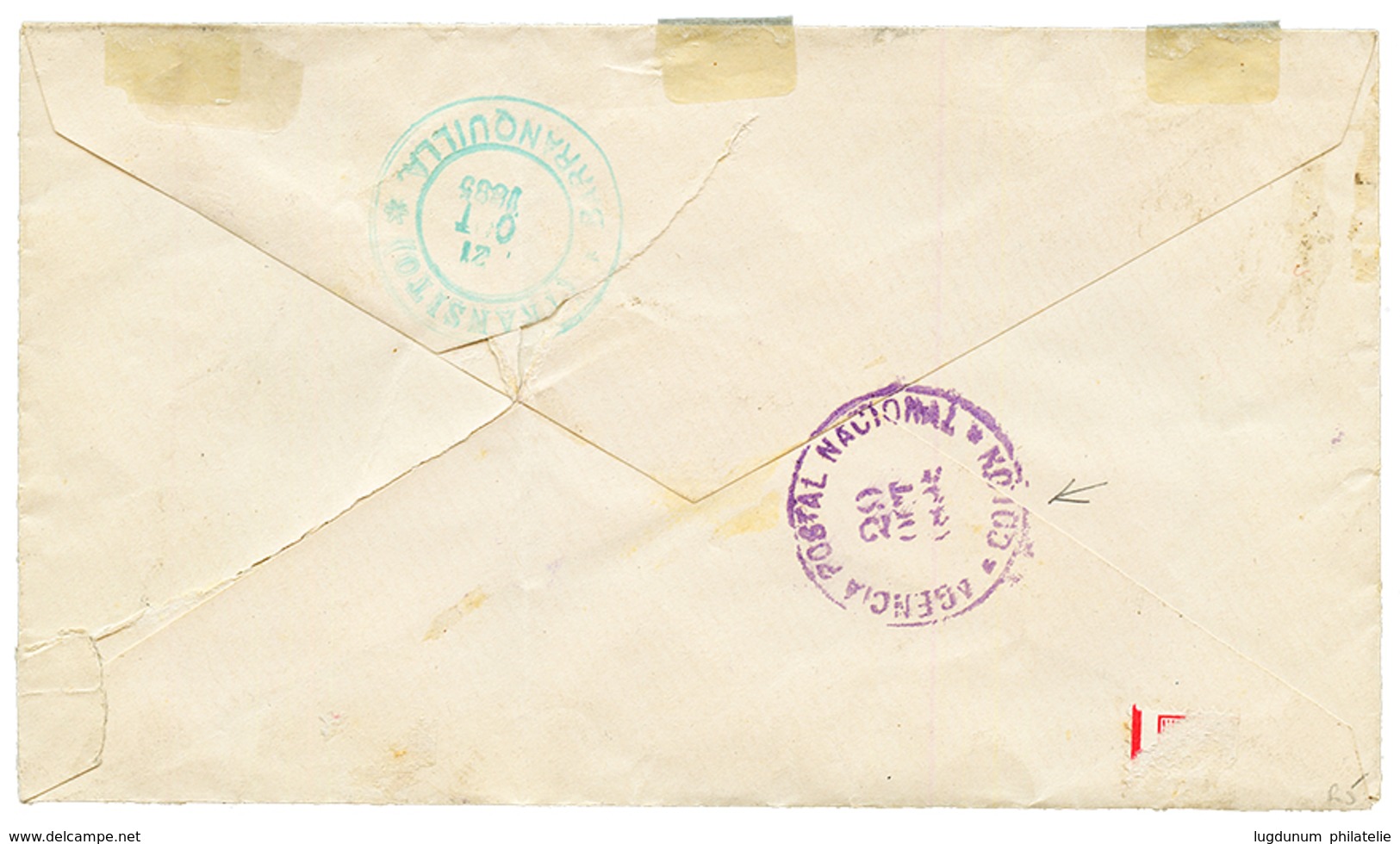 DANISH WEST INDIES To ISTHMUS Of PANAMA : 1895 1c On 50c (small Fault) Canc. ST THOMAS On Envelope To COLON, ISTHMUS Of  - Denmark (West Indies)