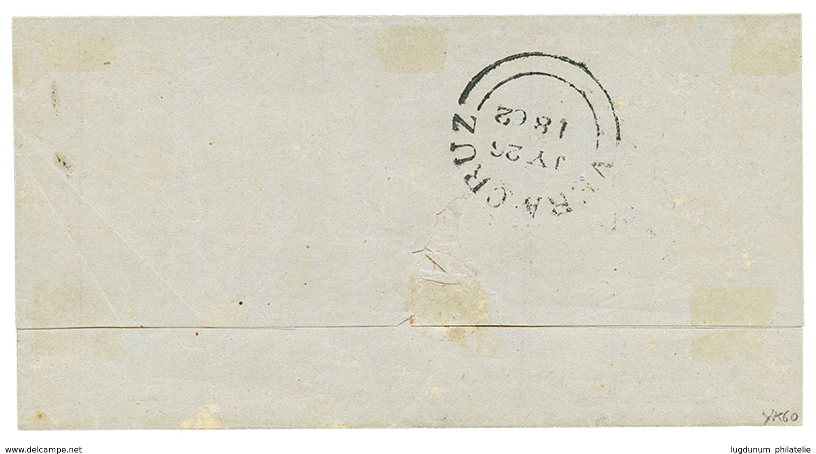 1862 PAID AT VERA-CRUZ + "1/-" Tax Marking On Cover To TAMPICO (MEXICO). Superb. - Other & Unclassified