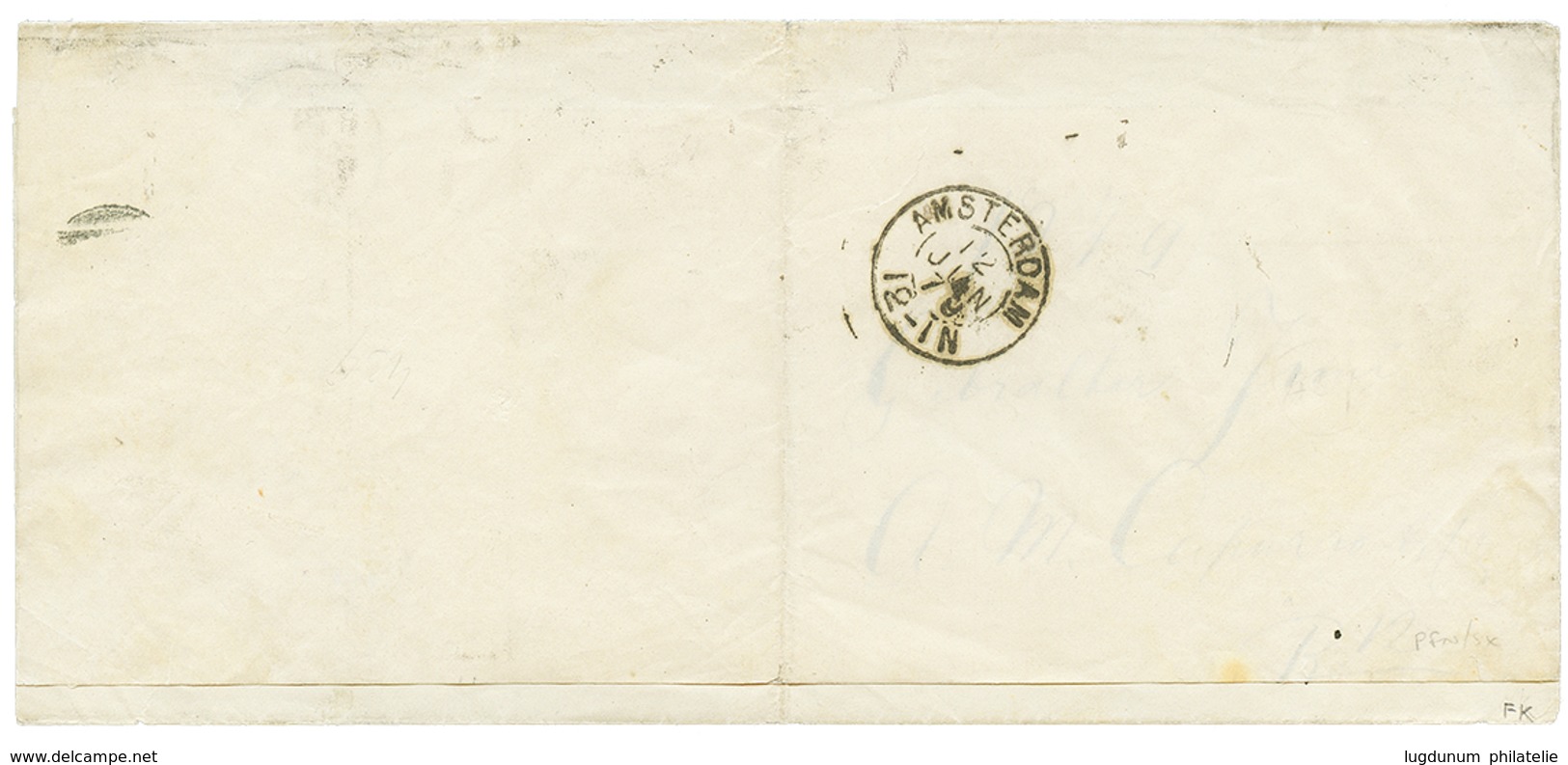 1879 GB 1/2d Canc. A26 + GIBRALTAR On Cover (PRINTED MATTER) To AMSTERDAM (HOLLAND). Scarce. Vvf. - Other & Unclassified