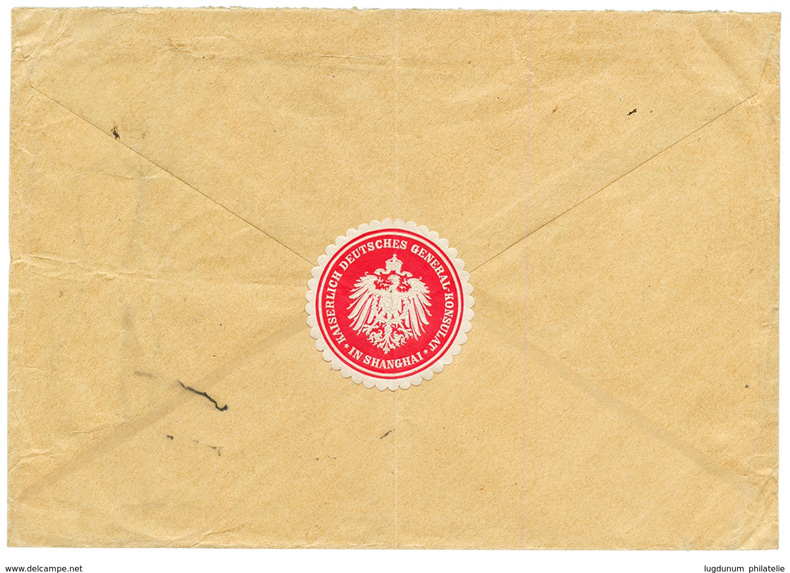 CHINA - BOXER Rebellion : 1900 GERMANY 20pf(PVd) Canc. SHANGHAI DP + SHANGHAI A On Envelope To FRANCE. Vf. - China (offices)
