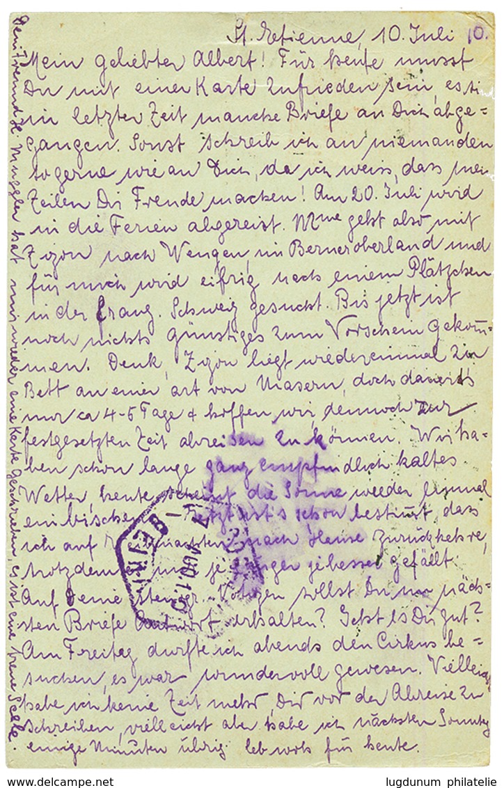 "destination MOPEA Via PORTUGUESE COLONIES & BRITISH CENTRAL AFRICA : 1910 FRANCE POSTAL STATIONERY 10c ( German Text )  - África Oriental Alemana