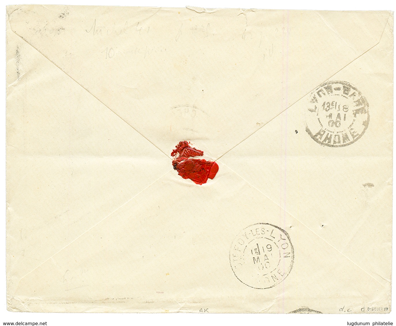 SAMOA - VORLAUFER - MISSIONARY Correspondance : 1900 GERMANY 10pf(x6) Canc. APIA On Envelope To French "MISSIONS En OCEA - Samoa