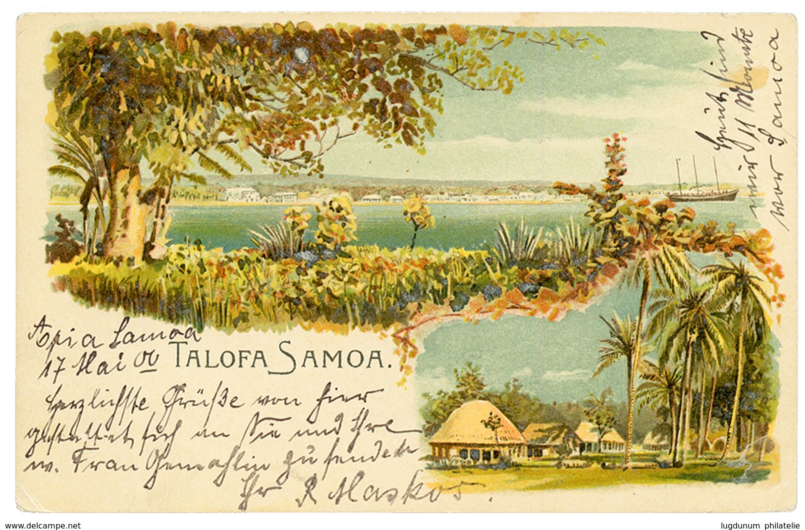 1900 5pf Canc. KDSP N°8 On Card (Gruss TALOFA) From "S.MS CORMORRAN SAMOA" To GERMANY. Vf. - Samoa