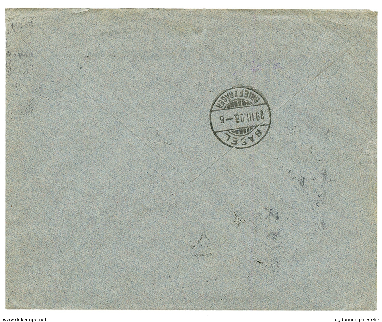 SMYRNA : 1905 2P On 40pf Canc. SMYRNA + CHARGE In Violet On REGISTERED Cover To SWITZERLAND. Superb. - Turquia (oficinas)