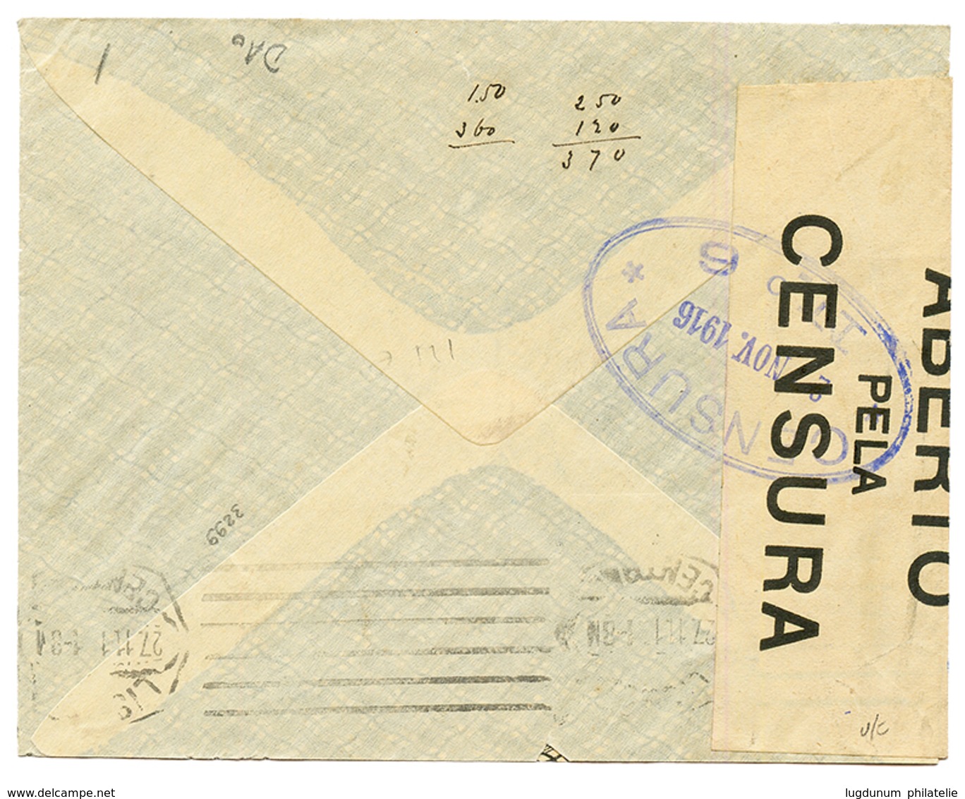NYASSA : 1916 25r Canc. On Censored Envelope To PORTUGAL. Vvf. - Other & Unclassified