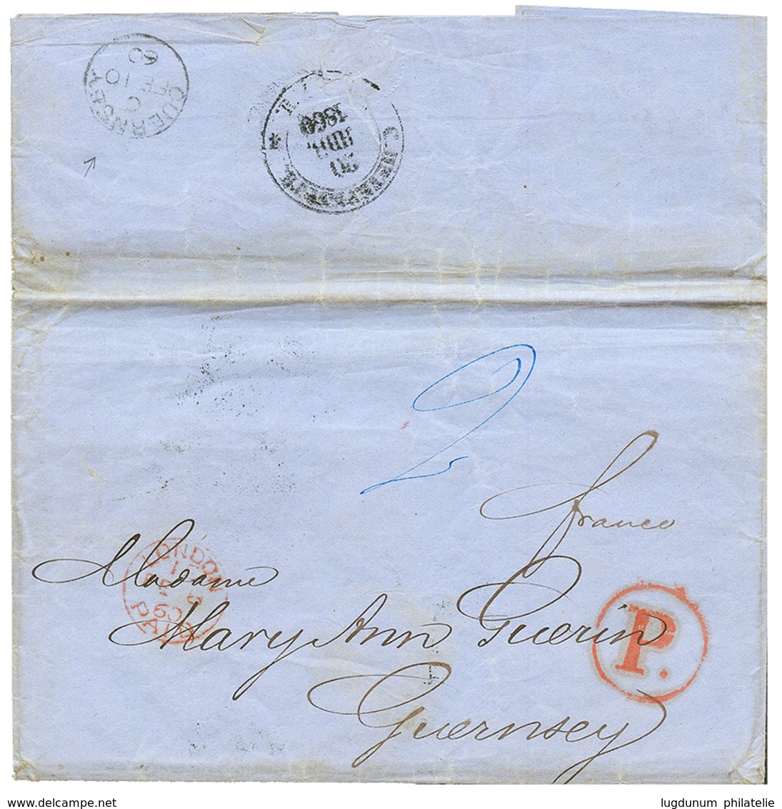 RUSSIA To CHANNEL ISLANDS : 1860 Entire Letter From ST PETERSBURG To GUERNESEY. Vvf. - Otros & Sin Clasificación