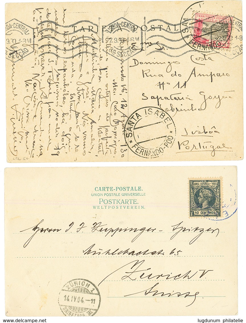 SPANISH GUINEA : 1904/30 Lot 2 Covers From ELOBEY Or FERNANDO-POO. Vf. - Other & Unclassified