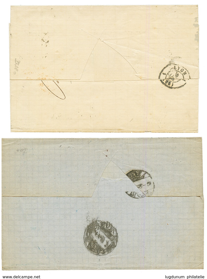 2 Covers : 1868 30c(x2) NYON To FRANCE And 1875 30c(x3) GENEVE To FRANCE. Vvf. - Other & Unclassified