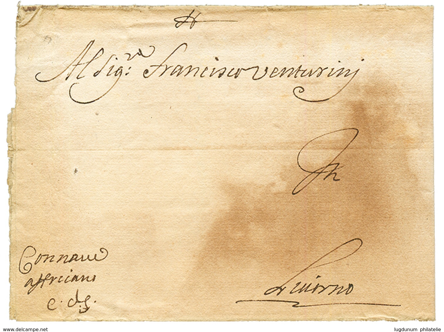 1685 DISINFECTED (VINEGAR) Entire Letter From CYPRUS To LIVORNO (ITALY). Scarce So Early. Vvf. - Cyprus (...-1960)