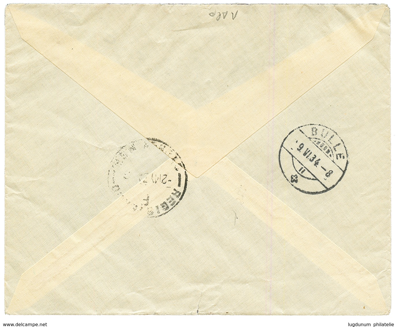 GILBERT & ELLICE : 1934 2d + 5d On REGISTERED Envelope From TARAWA To SWITZERLAND. Vvf. - Islas Gilbert Y Ellice (...-1979)