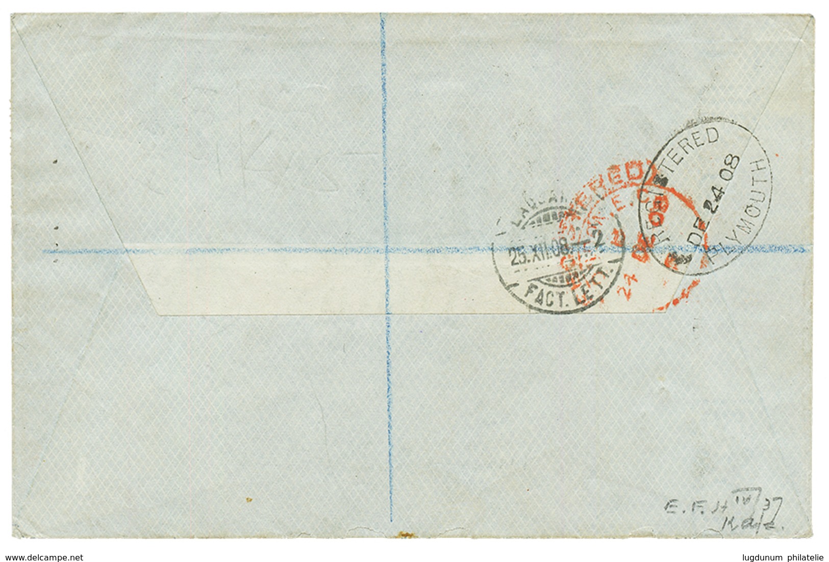 "SEKONDI" : 1908 ONE PENNY On 6d (x4) + 1d Canc. SEKONDI On REGISTERED Envelope To SWITZERLAND. RARE. Vf. - Costa De Oro (...-1957)