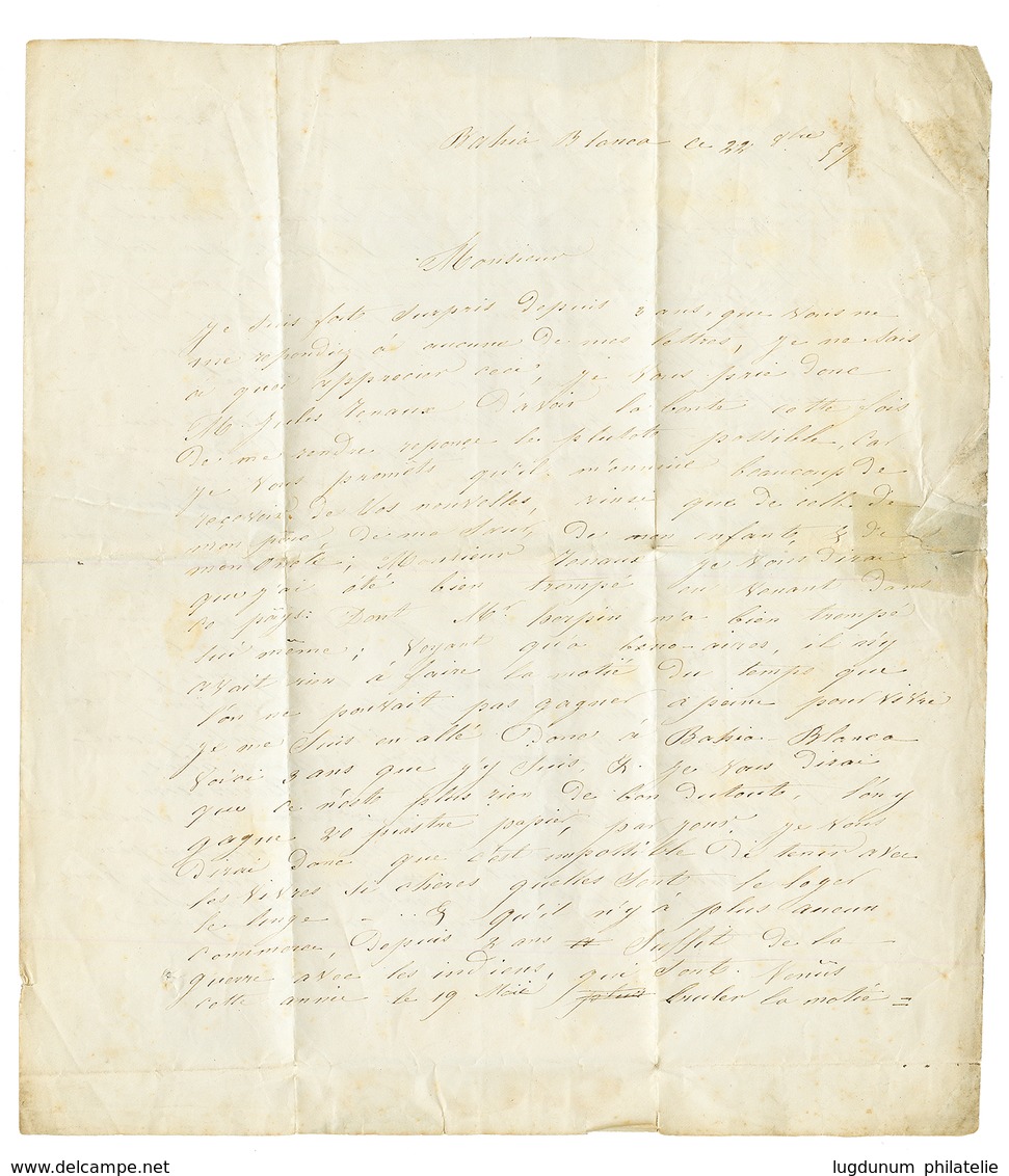 "BRAZIL Via ARGENTINA : 1859 CORREOS DE BUENOS AIRES + GB/1F60c + "8" Tax Marking On Entire Letter Datelined "BAHIA" To  - Other & Unclassified