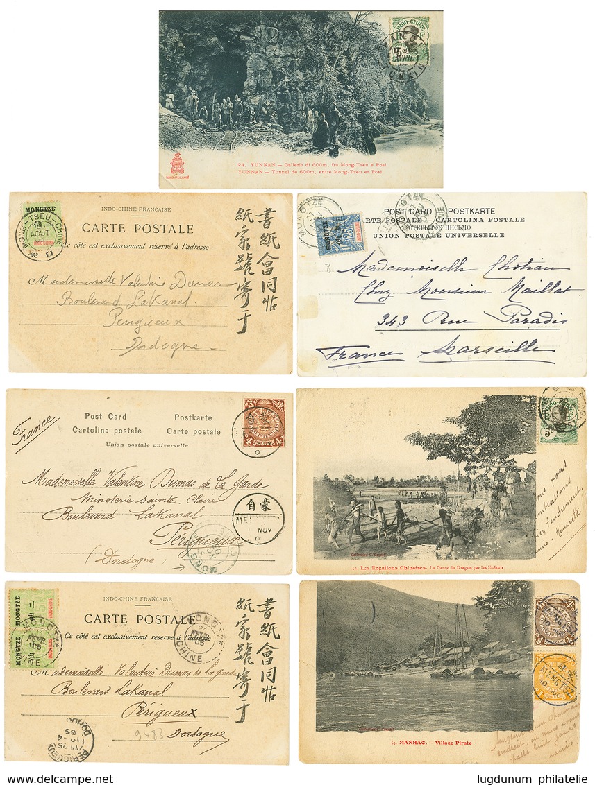 CHINA - YUNAN : 1903/08 Lot 7 Covers From MONGTZE CHINE. Vf. - Otros & Sin Clasificación