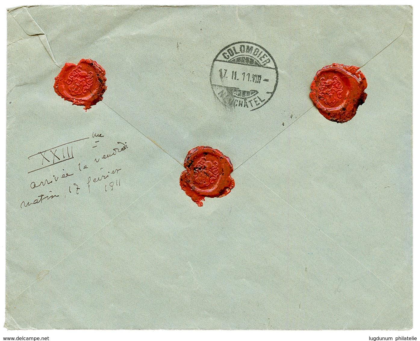 1911 4g Canc. ADDIS-ABABA POSTES (french Type) On REGISTERED Envelope To SWITZERLAND. Scarce. Vvf. - Etiopía