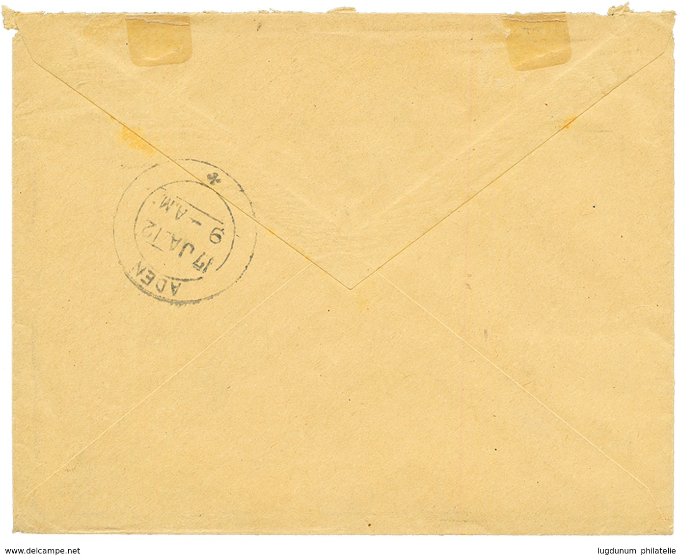 "ETHIOPIA To YEMEN" : 1911 1g(x2) Canc. DIRE-DAOUA On REGISTERED Envelope To "CHEMIN DE FER En TURQUIE LIGUE Du YEMEN, H - Etiopía