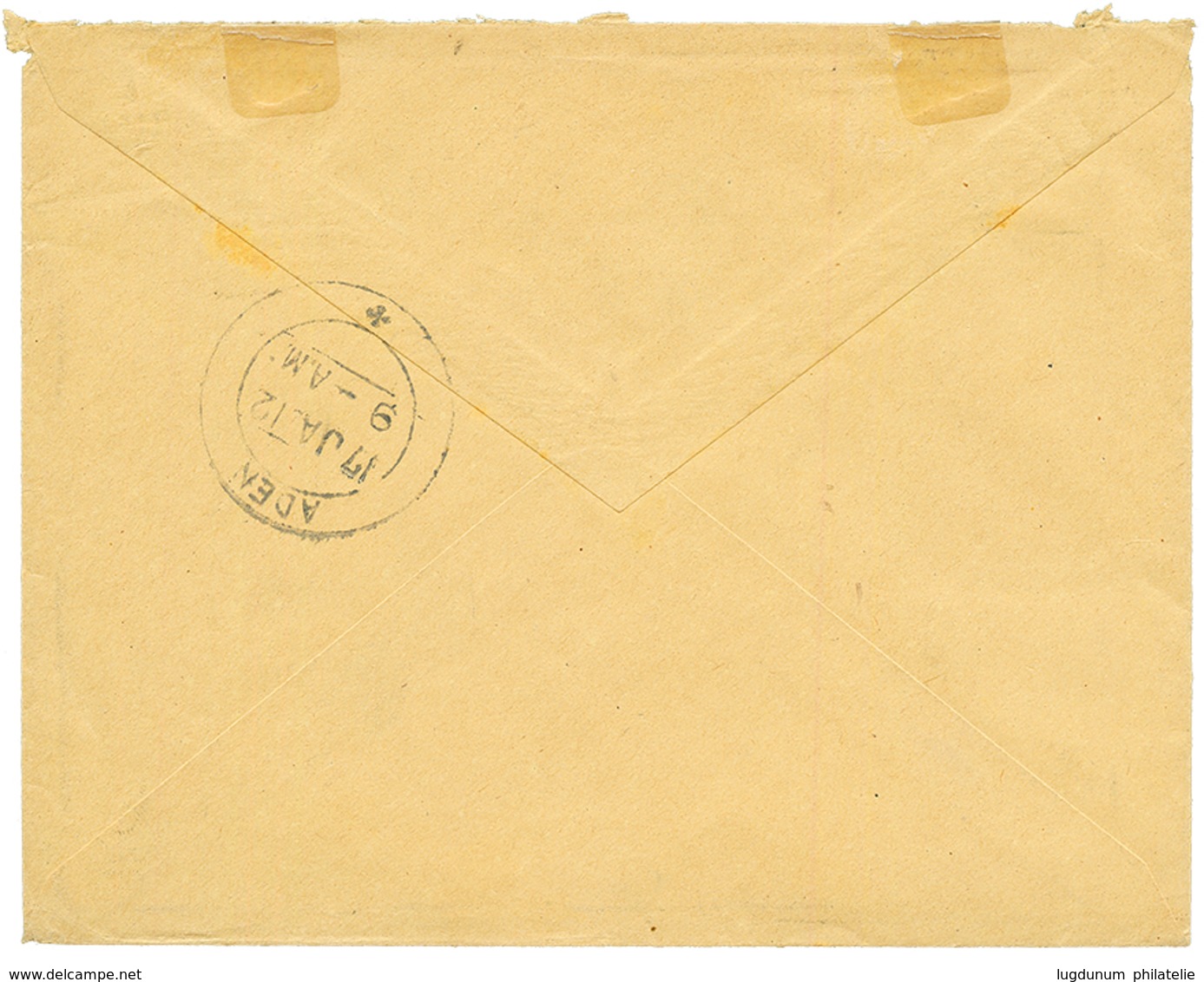 "ETHIOPIA To YEMEN" : 1911 1g(x2) Canc. DIRE-DAOUA On REGISTERED Envelope To "CHEMIN DE FER En TURQUIE LIGUE Du YEMEN, H - Ethiopie