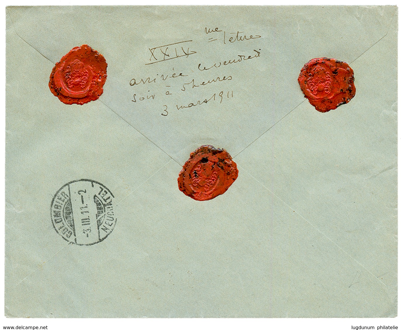 1911 8g Canc. ADDIS ABABA POSTES (french Type) On REGISTERED Envelope To SWITZERLAND. Scarce. Vvf. - Ethiopie