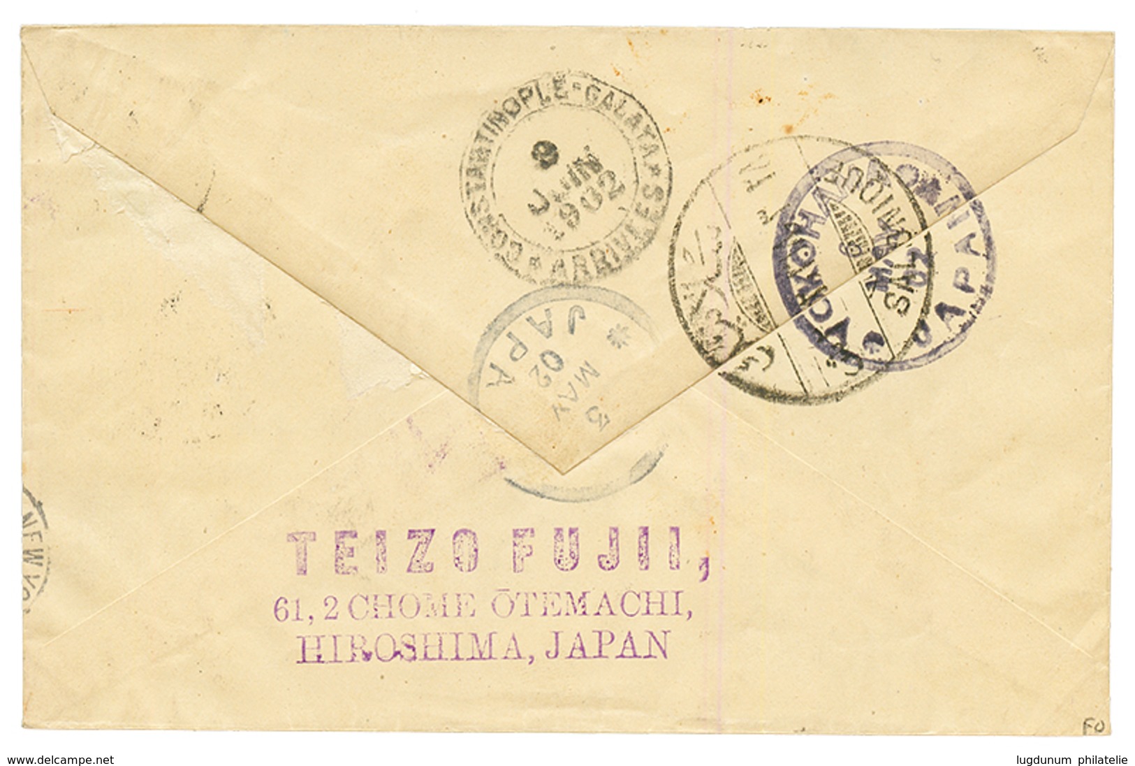 JAPAN To GREECE : 1902 P./Stationery 2s + 8s From HIROSHIMA To SALONIQUE (GREECE). Verso, YOKOHAMA, CONSTANTINOPLE And S - Other & Unclassified
